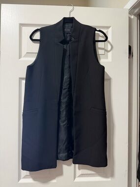 Zara Basic Collection | Black Sleeveless Long Vest Blazer
